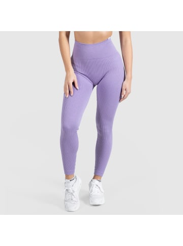 SMILODOX Kompression Leggings Amaze Ripp in Lila Melange