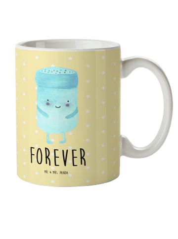 Mr. & Mrs. Panda Tasse Beste Freunde Salz mit Spruch in Gelb Pastell