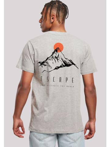F4NT4STIC T-Shirt Escape Discover the World Mountain in grau meliert