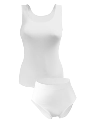 Yenita® Unterwäsche-Set Hemd und Slip, Microfaser in weiss