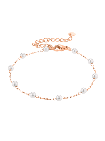 Steel_Art Armband mit Perle Elula silberfarben poliert in rosegoldfarben