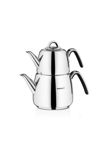 Korkmaz Korkmaz Vertex Teekannen-Set - 1,0L/2,0L - 18/10 Edelstahl, in Silber