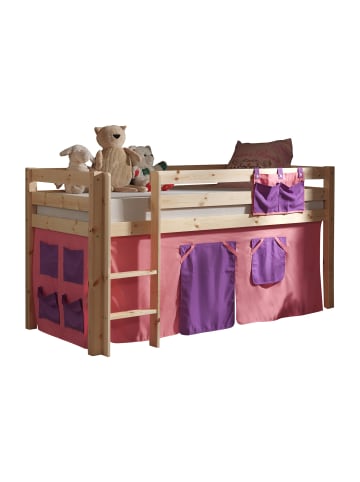 58 aufm Kessel KINDERBETT Karolina 210x114x106 Massivholz Natur Textilset Bella