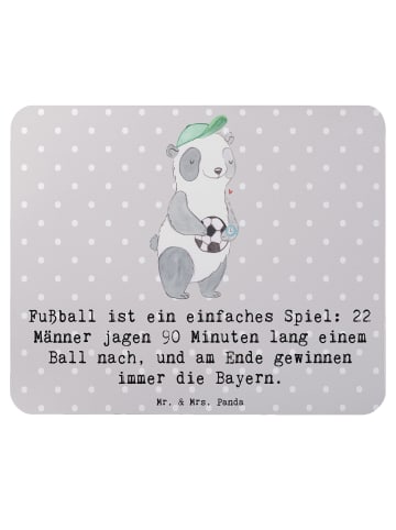 Mr. & Mrs. Panda Mauspad Fußball Bayern mit Spruch in Grau Pastell