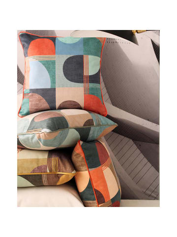 Erwin Müller Nicky-Velours, Samt Kissenhülle in petrol-beige