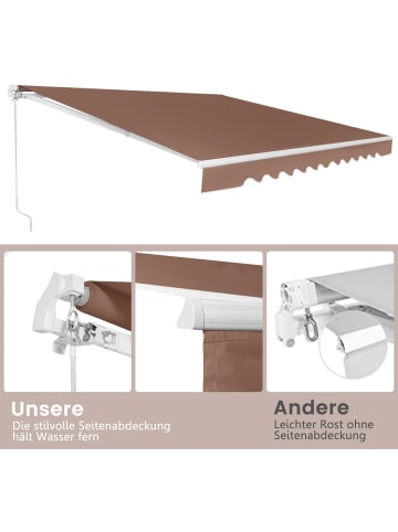 COSTWAY Markise 300x250cm in Braun