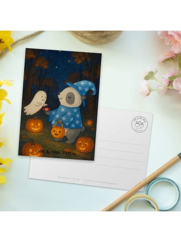 Mr. & Mrs. Panda Postkarte Panda Zauberer Design ohne Spruch in Weiß