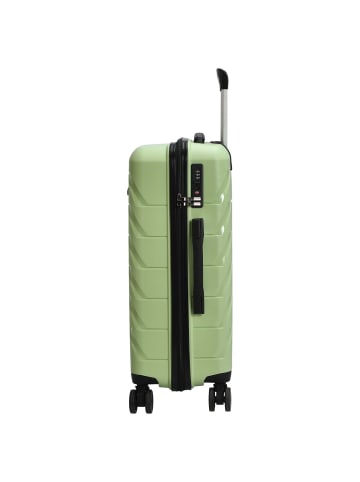 D&N Travel Line 4100 - 4-Rollen-Trolley M 64 cm (taupe) in lime green