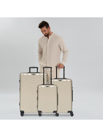 Redolz Essentials 18 4 Rollen Kofferset 3-teilig mit Dehnfalte in metallic-greige shiny