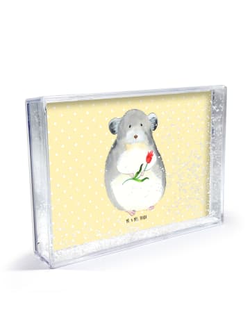 Mr. & Mrs. Panda Bilderrahmen Chinchilla Blume ohne Spruch in Gelb Pastell