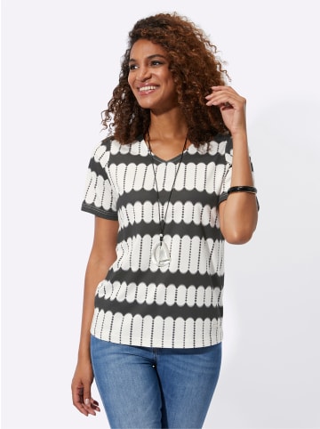 WITT WEIDEN Shirt in schwarz-ecru-bedruckt