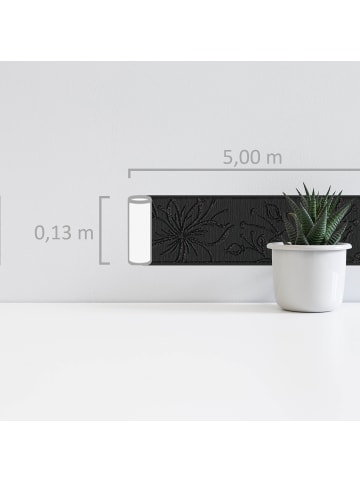 A.S. Création Bordüre Elegant Flower in Schwarz 