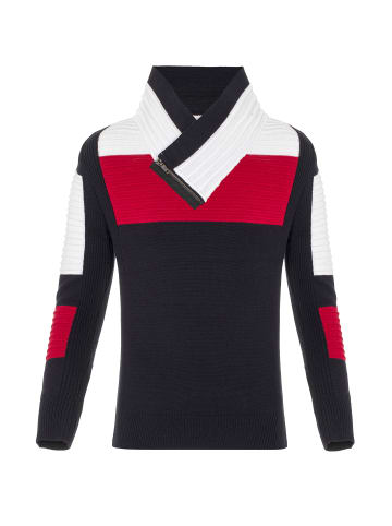 Cipo & Baxx Strickpullover in NAVYBLUE-RED