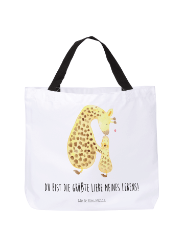 Mr. & Mrs. Panda Shopper Giraffe Kind mit Spruch in Weiß