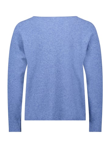 BETTY & CO Strickpullover mit Rundhalsausschnitt in Middle Blue Melange