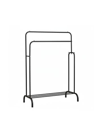 relaxdays Kleiderständer in Schwarz - (B)110 x (H)146 x (T)56 cm