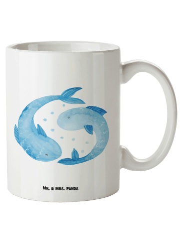 Mr. & Mrs. Panda XL Tasse Sternzeichen Fische ohne Spruch in Weiß