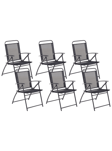Beliani 6er-Set Gartenstuhl LIVO in Schwarz