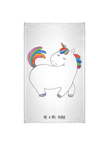 Mr. & Mrs. Panda Handtuch Einhorn Stolzieren ohne Spruch in Weiß