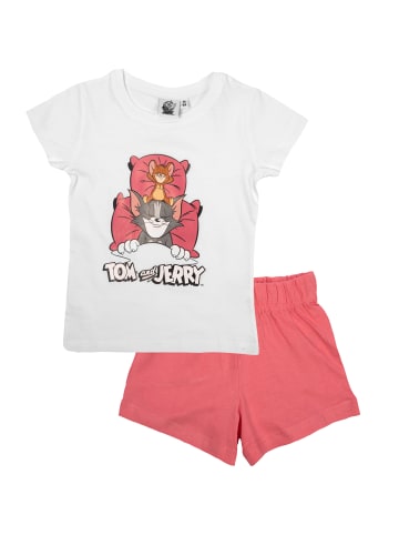 United Labels Tom und Jerry Schlafanzug  kurzarm in rosa/weiß