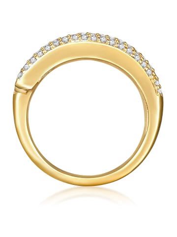 Lulu & Jane Ring aus Messing mit Zirkonia in gelbgold
