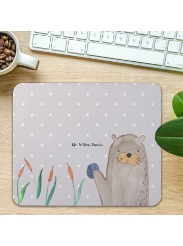Mr. & Mrs. Panda Maus Pad Otter Stein ohne Spruch in Grau Pastell