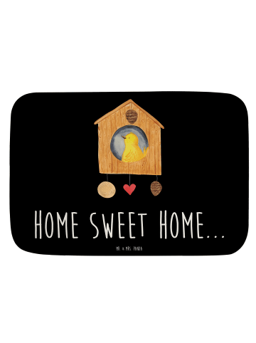 Mr. & Mrs. Panda Badteppich Vogelhaus Home mit Spruch in Schwarz