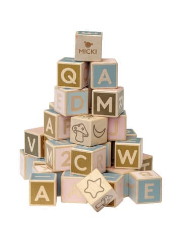 Micki Holzbausteine Buchstaben in multicolor