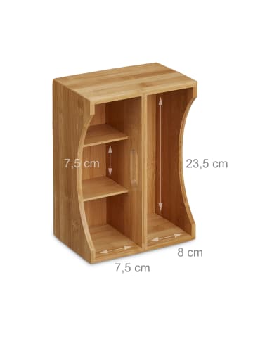 relaxdays Schreibtischorganizer in Natur - (B)25 x (H)12 x (T)18 cm
