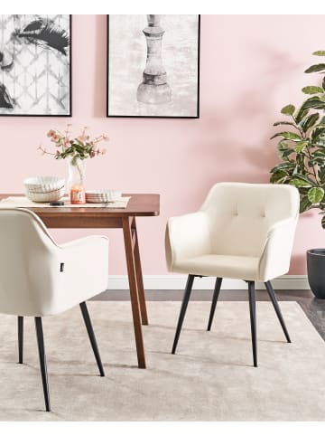 Beliani 2er-Set Esszimmerstuhl JASMIN in Beige/Schwarz