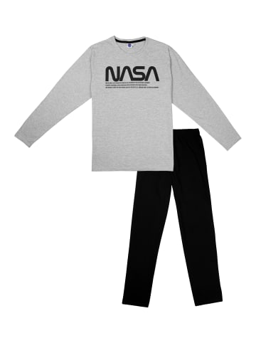 United Labels NASA Schlafanzug Pyjama Set Langarm in grau/schwarz