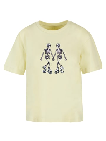 F4NT4STIC Tee Skelettpaar Eislaufen Valentinstagsgeschenk in softyellow