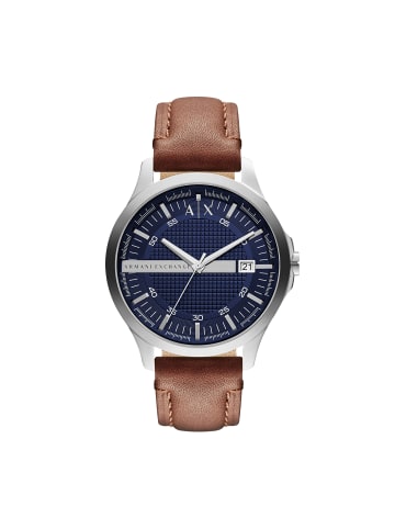 Armani Exchange Armbanduhr The Brown Leather in silber