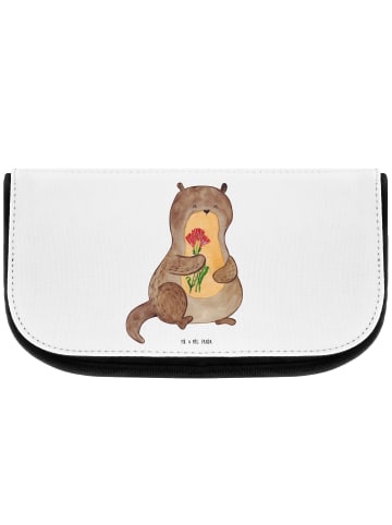 Mr. & Mrs. Panda Kulturbeutel Otter Blumenstrauß ohne Spruch in Weiß