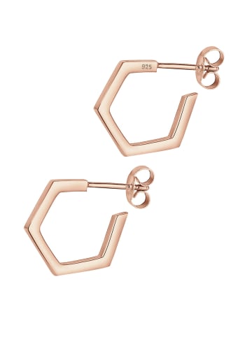 Elli Ohrringe 925 Sterling Silber Geo, Hexagon in Rosegold