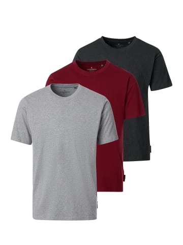Casa moda T-Shirt Basic in Rot / grau / dunkelgrau
