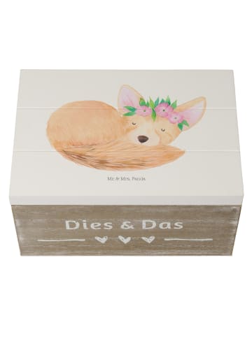 Mr. & Mrs. Panda Aufbewahrungsbox Wüstenfuchs Blumen ohne Spruch in Weiß