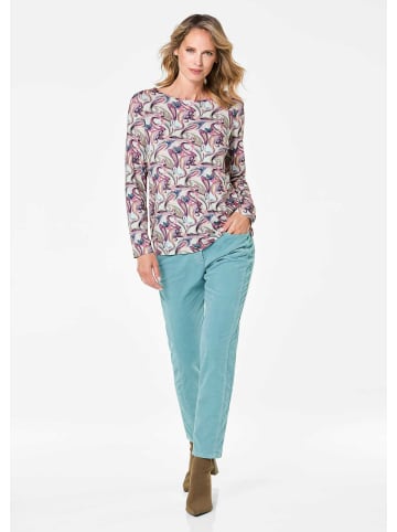 GOLDNER Kurzgröße:  Langarmshirt Printshirt mit Paisley-Muster in rosé / gemustert