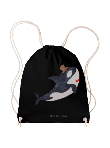 Mr. & Mrs. Panda Jutebeutel Orca Zylinder ohne Spruch in Schwarz