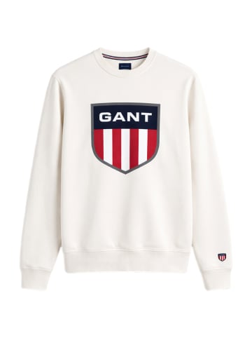 Gant Gant Pullover Sweatshirt Retro Shield mit Rundhalsauschnitt in beige