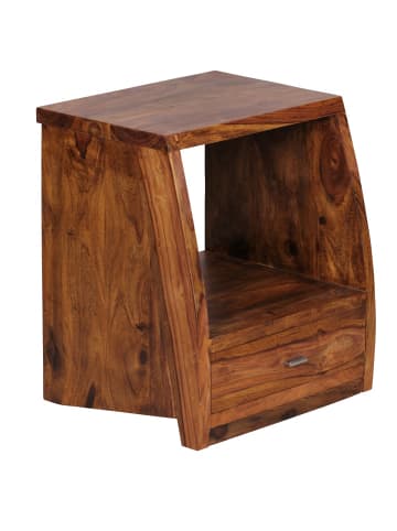KADIMA DESIGN Nachttisch MUMBAI Massiv-Holz Nacht-Kommode 53 cm 1