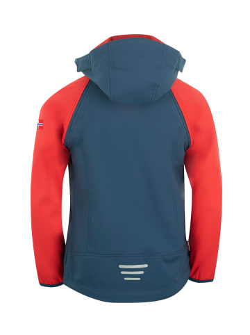 Trollkids Softshell Jacke Zip Off "Rondane" in Hellrot / Blau