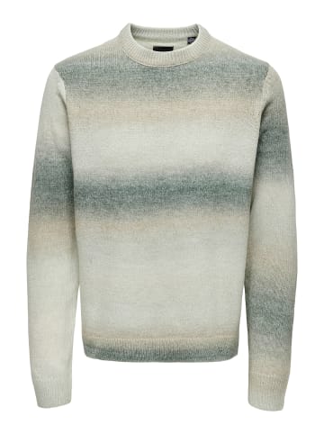 Only&Sons Strickpullover Rundhals Flachstrick Regular Fit in Beige-2