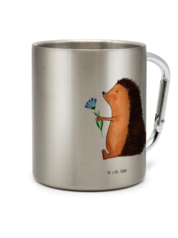 Mr. & Mrs. Panda Kaffeetasse Igel Blumen ohne Spruch in Silber