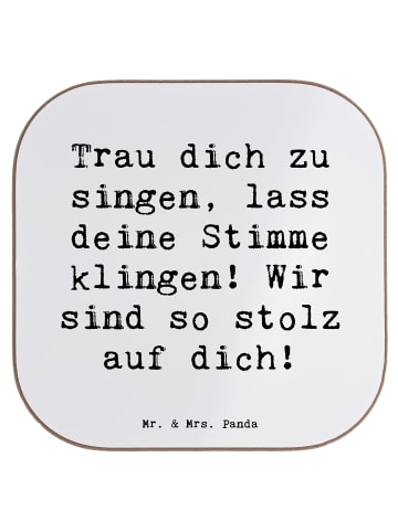Mr. & Mrs. Panda Untersetzer Spruch Vokale und musikalische Auft... in Weiß