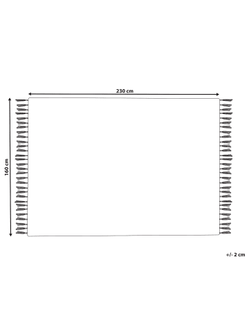 Beliani Geflochtener Teppich PAZAR in Weiß/Schwarz - (W) 160 x (L) 230 cm