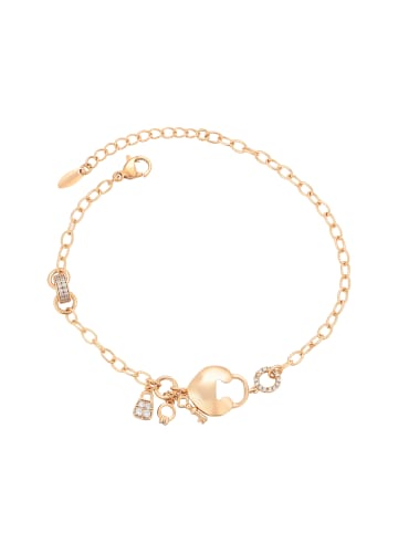 faina Women Chain Link Bracelet With Charms in Rose Gold