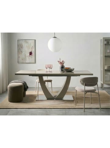 Beliani Ausziehbarer Tisch MERRAN in Beige - (W) 90 x (H) 76 x (L) 160 cm