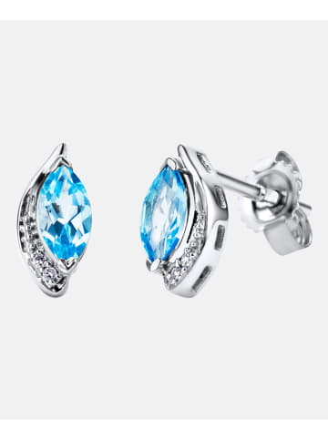 Diamant L'éternel Ohrringe aus 375 Weißgold mit Diamant mit Topas