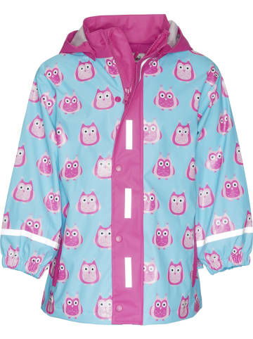 Playshoes Kinder Regenjacke "Regen-Mantel Eulen" in Türkis